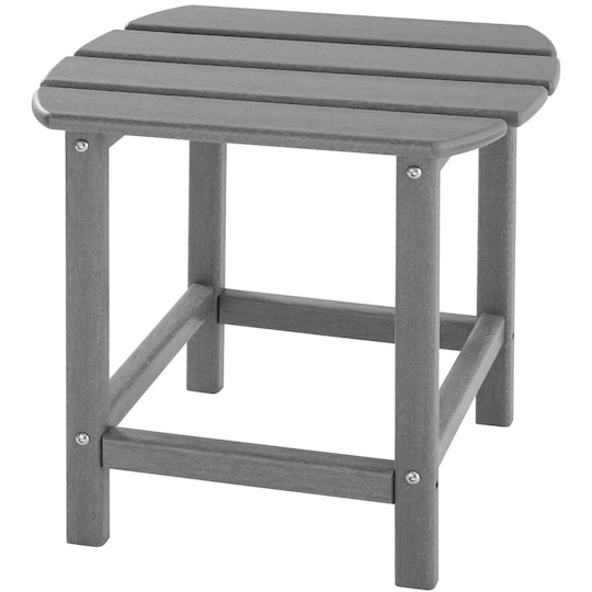 tectake 2-set Trädgårdsstol med bord och fotpall - grå
