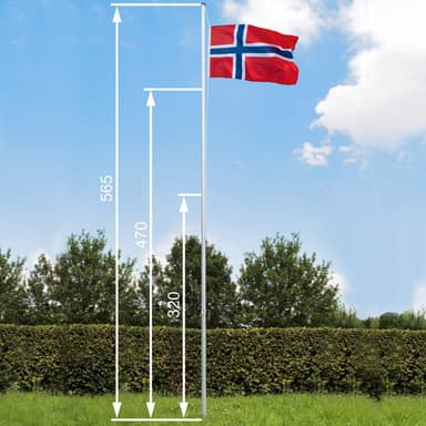 tectake Aluminium Flaggstång - Norge