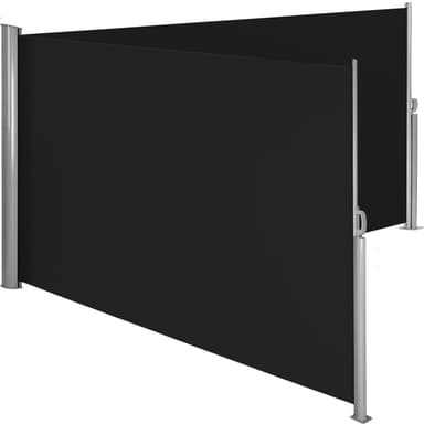 tectake Sidomarkis dubbel i Aluminium - 200 x 600 cm, svart