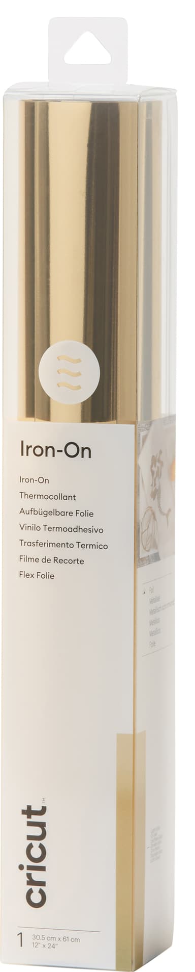 Cricut Foil Iron-On rulle 30 x 60 cm (ljusguld)