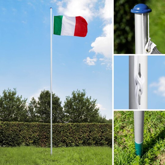 tectake Aluminium Flaggstång - Italien
