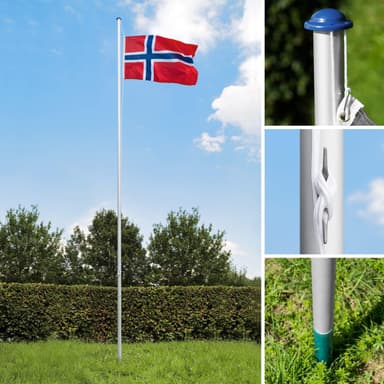 tectake Aluminium Flaggstång - Norge