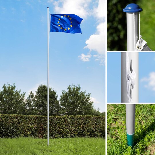 tectake Aluminium Flaggstång - Europa