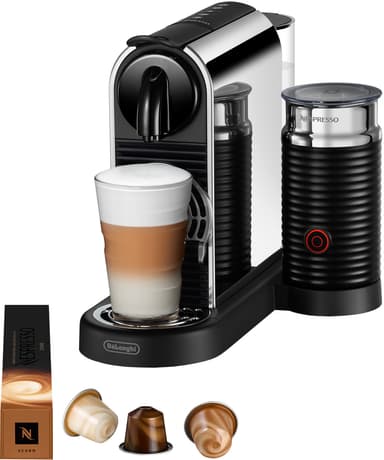 Nespresso CitiZ & Milk kaffemaskin av Delonghi EN330M (plat. stål)