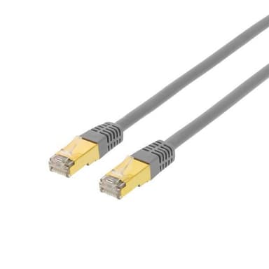S/FTP Cat7 patch cable10m 600MHz Delta Certif LSZH RJ45 grey