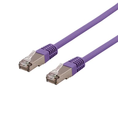 DELTACO S/FTP Cat6 patchkabel, delta cert, LSZH, 1m, lila