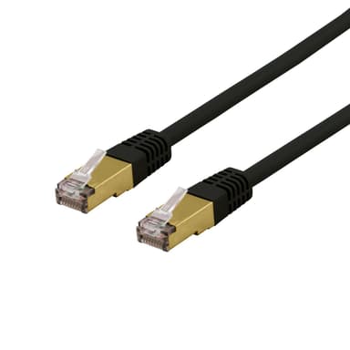 DELTACO S/FTP Cat6a patchkabel, delta cert, LSZH, 2m, svart