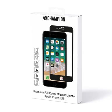 Skärmskydd Glas iPhone 7/8 Svart 3D