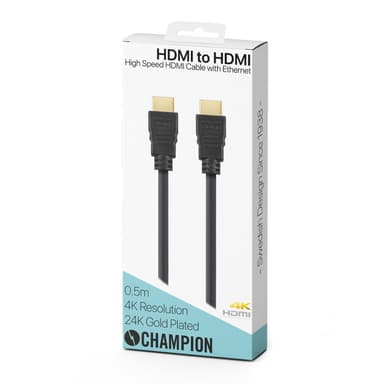 HDMI-kabel Ha-Ha Svart 0.5m