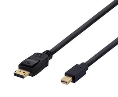 DELTACO Mini DisplayPort monitorkabel, Ultra HD i 60Hz, 0.5m,svart