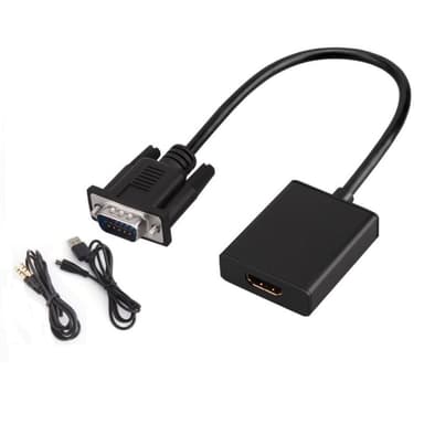 VGA till HDMI kompatibel adapter med ljudkabel