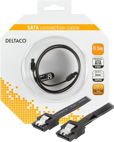 SATA cable SATA 6Gb/s lockclip straightstraight 0.5m black
