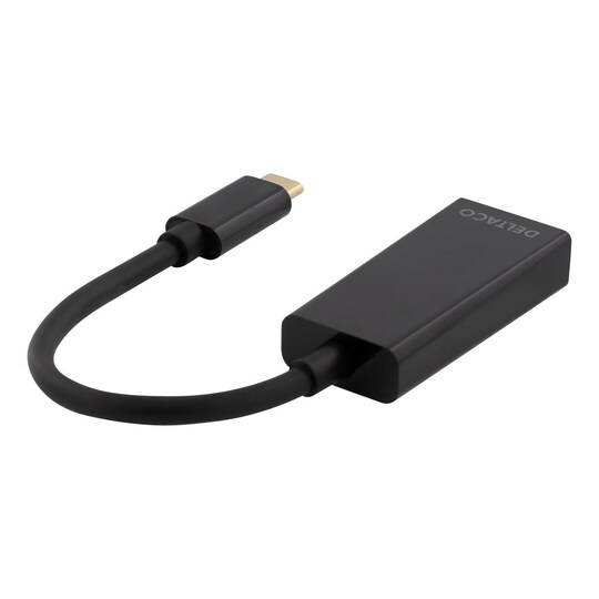 DELTACO USB 3.1 till DisplayPort adapter, USB typ C  - DP hona, svart