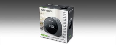 Muse Dubbel väckarklocka radio PLL M-185CR AUX in,