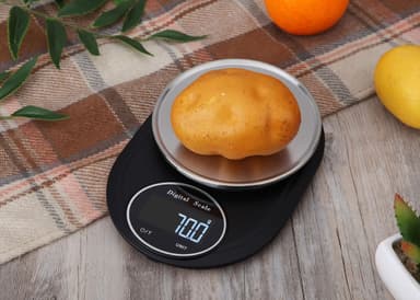 Digital köksvåg 2 kg/0.1 g Rostfritt stål Svart/silver