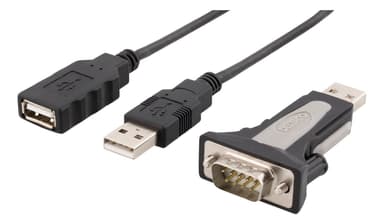 DELTACO USB till seriell adapter RS-232 DB9ha, kabel+adapter