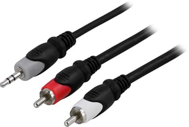 Audio cable, 3.5mm ma, 2xRCA ma 15m