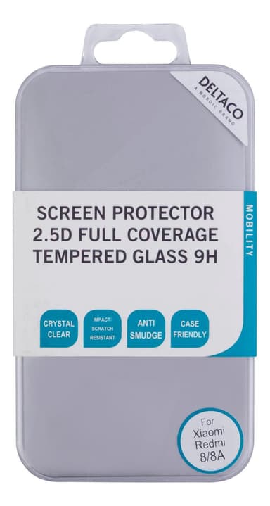 DELTACO screen protector, Xiaomi Redmi 8/8A, 2.5D full coverage glass