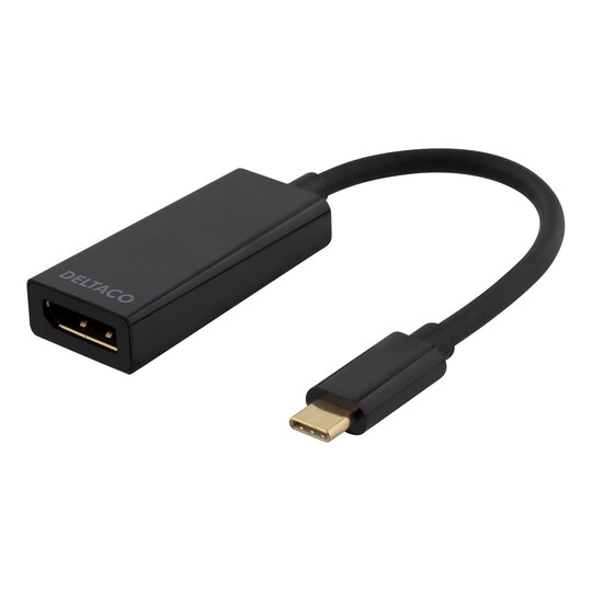 DELTACO USB 3.1 till DisplayPort adapter, USB typ C  - DP hona, svart