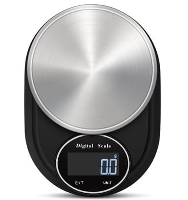 Digital köksvåg 2 kg/0.1 g Rostfritt stål Svart/silver