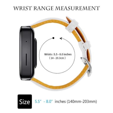 Xiaomi Mi Watch 18 mm klockarmband i äkta läder - Vit