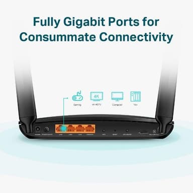 TP-LINK 4G+ LTE Router Archer MR600 802.11ac, 300+867 Mbit/s, 10/100/1