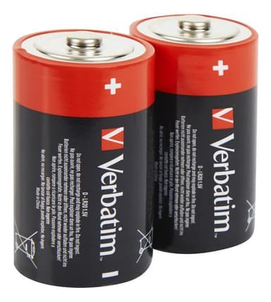 verbatim Batteries, D (LR20), 2 pcs Alkaline, 1.5 V