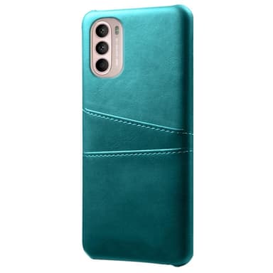 SKALO Moto G31 / G41 PU-Läder Korthållare Skal - Turkos
