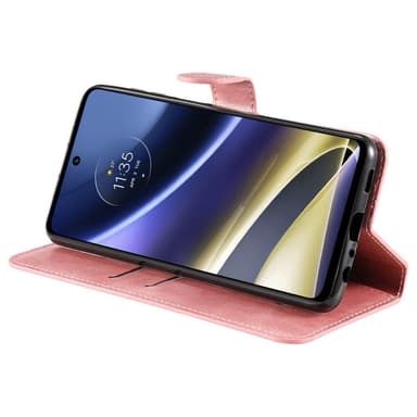 SKALO Moto G51 Klassiskt Plånboksfodral - Roséguld