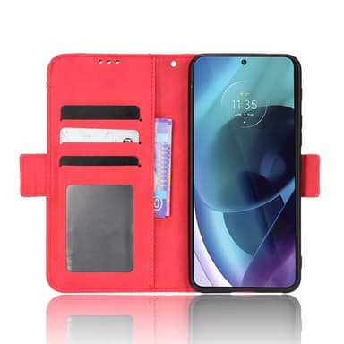 SKALO Moto G31 / G41 6-FACK Plånboksfodral - Röd