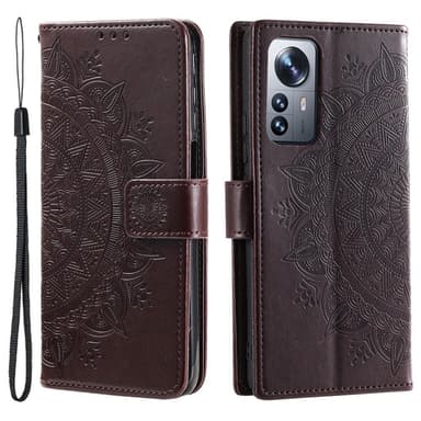 SKALO Moto G31 / G41 Mandala Plånboksfodral - Mörkbrun