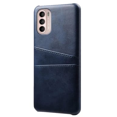 SKALO Moto G31 / G41 PU-Läder Korthållare Skal - Blå