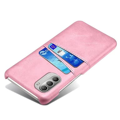 SKALO Moto G51 PU-Läder Korthållare Skal - Roséguld