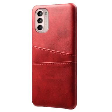 SKALO Moto G31 / G41 PU-Läder Korthållare Skal - Röd
