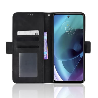 SKALO Moto G51 6-FACK Plånboksfodral - Svart