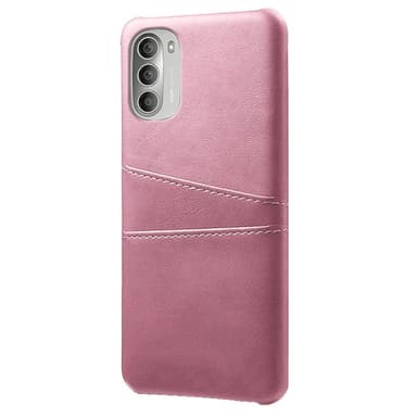 SKALO Moto G51 PU-Läder Korthållare Skal - Roséguld