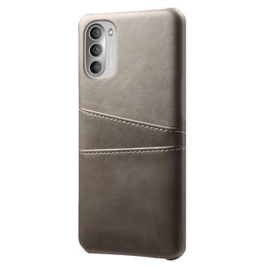 SKALO Moto G51 PU-Läder Korthållare Skal - Grå
