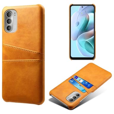 SKALO Moto G51 PU-Läder Korthållare Skal - Ljusbrun