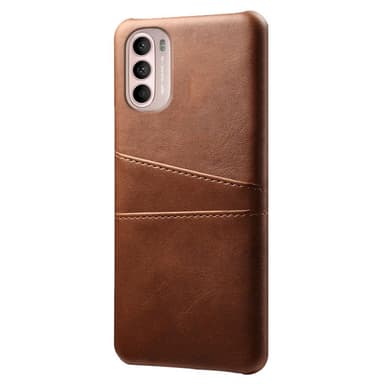 SKALO Moto G31 / G41 PU-Läder Korthållare Skal - Brun