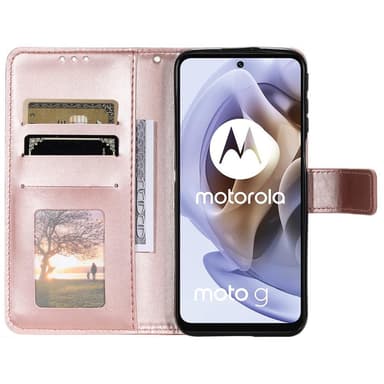 SKALO Moto G31 / G41 Mandala Plånboksfodral - Roséguld