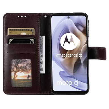 SKALO Moto G31 / G41 Mandala Plånboksfodral - Mörkbrun