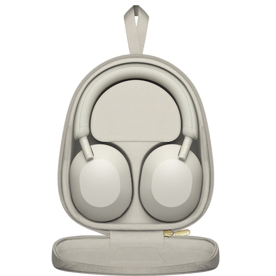Sony WH-1000XM5 trådlösa around-ear hörlurar (vita)
