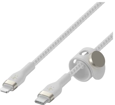 Belkin USB-C till Lightning flätad silikonkabel 3m (vit)