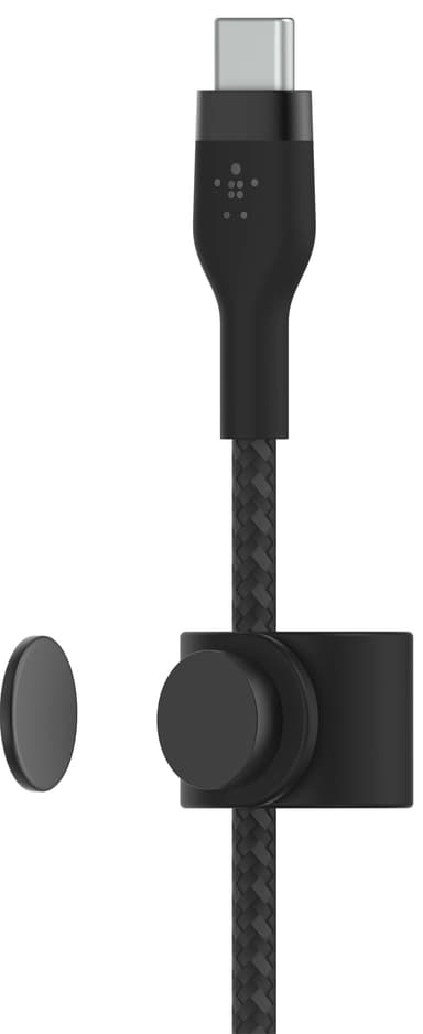 Belkin USB-C till USB-C flätad silikonkabel 3m (svart)