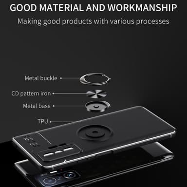 Xiaomi 11T / 11T Pro skal med Finger Ring och inbyggd plåt