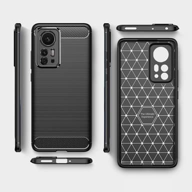 Xiaomi 12 Pro Karbon fiber Texture Skal - Svart