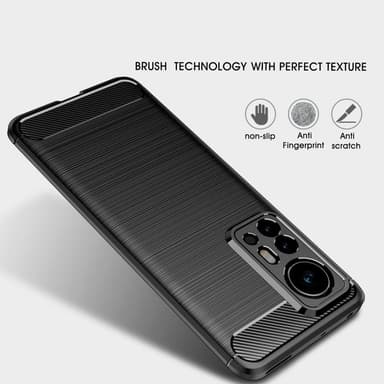 Xiaomi 12 Pro Karbon fiber Texture Skal - Svart
