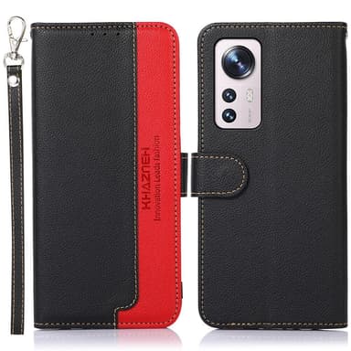 KHAZNEH Xiaomi 12 Pro Plånboksfodral Svart/Röd