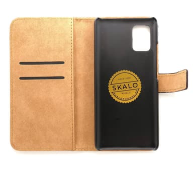 SKALO Samsung A02s Plånboksfodral Äkta Skinn - Brun