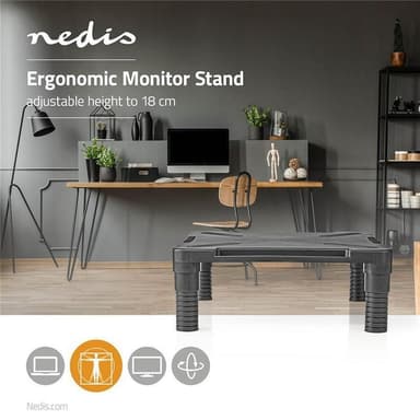 Ergonomiskt skärmstativ | Justerbart | Svart